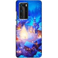 Рождественские Чехлы для Huawei P40 Pro (VPrint) (Рождественский город)