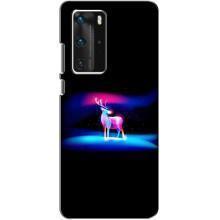 Силиконовый бампер с картинкой животных для Huawei P40 Pro (Яркий олень)