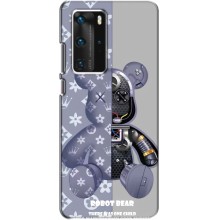 Силіконовий чохол для Huawei P40 Pro (Ведмідь Louis Vuitton)