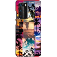 Силиконовый чехол с КАРТИНКАМИ лето для Huawei P40 Pro (AlphaPrint) (Летний отпуск)