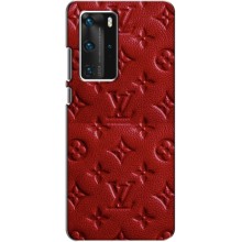 Текстурный Чехол Louis Vuitton для Хуавей П40 Про – Красный ЛВ