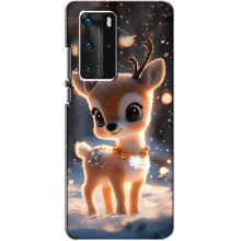 Яскравий чохол для Huawei P40 Pro з Зимові Оленята – Оленятко