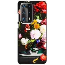 Брендновые Чехлы для Huawei P40 - (PREMIUMPrint) – Nike цветы