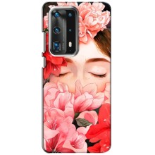 Чехлы (ART) Цветы на Huawei P40 (VPrint) (Глаза в цветах)