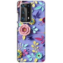 Чехлы с Цветами для Huawei P40 (VPrint) (Цветочный дизайн)
