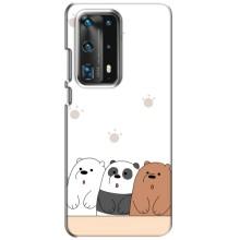 Чехлы с изображением разных животных для Huawei P40 (Удивленные медвеженки)
