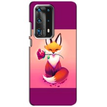 Чехлы с картинкой Лисички для Huawei P40 (VPrint) (Лисичка с розочкой)