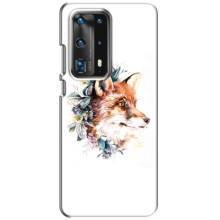 Чехлы с картинкой Лисички для Huawei P40 (VPrint) (Лисичка в цветочках)