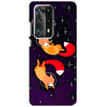 Чехлы с картинкой Лисички для Huawei P40 (VPrint) (Лисички космонавты)