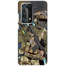 Чехлы с картинкой ЗСУ для Huawei P40 (AlphaPrint) (Воин ВСУ)