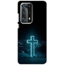 Чехол для Huawei P40 (AlphaPrint) - (Христианские) (Крест и город)