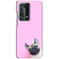 Бампер для Huawei P40 с картинкой "Песики" (Собака на розовом)