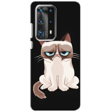 Чехол с принтом для Huawei P40 (AlphaPrint) Модные коты (Грустный кот)