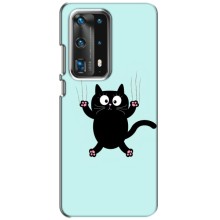 Чехол с принтом для Huawei P40 (AlphaPrint) Модные коты (Падающий кот)