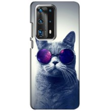 Чехол с принтом для Huawei P40 (AlphaPrint) Модные коты (Стильный кот)