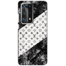 Чехол Стиль Louis Vuitton на Huawei P40 (LV на белом)