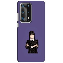 Чехлы Венсдей на Huawei P40 Уэнсдей (AlphaPrint) (Уэнздей в черном)