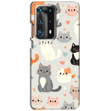 Чехол с рисунком кот на Huawei P40 (Коллаж котов)