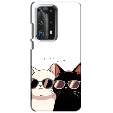Чехол с рисунком кот на Huawei P40 (Коты в очках)