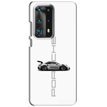 Чохол з авто Порше для Huawei P40 – білий порше