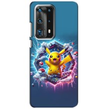 Чехол с Пикачу на Huawei P40 (Лого Пикачу)