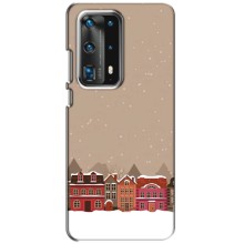 Новогодние, Праздничные Чехлы для Huawei P40 - 2024 год (Зимний город)