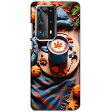Чехол с уникальным дизайном «Осень с кофе» для Huawei P40 – Кофе и тыквы