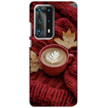 Чехол с уникальным дизайном «Осень с кофе» для Huawei P40 – Кофе на пледе