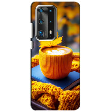 Чехол с уникальным дизайном «Осень с кофе» для Huawei P40 – Кофе с жёлтым