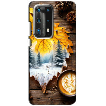 Чехол с уникальным дизайном «Осень с кофе» для Huawei P40 – Осенне-зимнее кофе