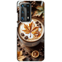 Чехол с уникальным дизайном «Осень с кофе» для Huawei P40 – Пряный кофе