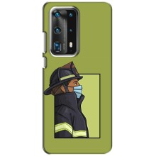 Силиконовый бампер (Работники) на Huawei P40 – Пожарник