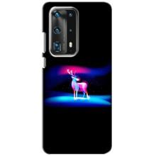 Силиконовый бампер с картинкой животных для Huawei P40 (Яркий олень)