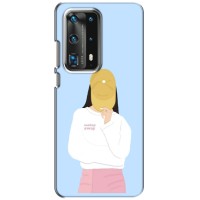 Силиконовый Чехол на Huawei P40 с картинкой Стильных Девушек (Желтая кепка)