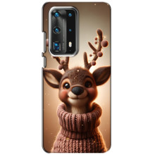 Яскравий чохол для Huawei P40 з Зимові Оленята – Олень в светрі