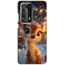 Яскравий чохол для Huawei P40 з Зимові Оленята – Оленятко серед герлянд