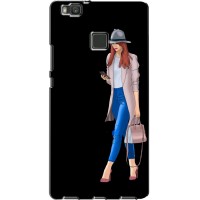 Чехол с картинкой Модные Девчонки Huawei P9 Lite (Девушка со смартфоном)