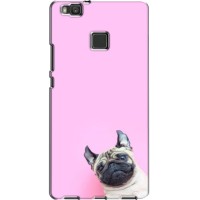 Бампер для Huawei P9 Lite с картинкой "Песики" (Собака на розовом)