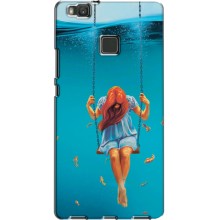 Чехол Стильные девушки на Huawei P9 Lite – Девушка на качели