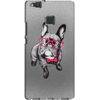 Чехол (ТПУ) Милые собачки для Huawei P9 Lite (Бульдог в очках)