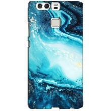 Мраморный чехол на Huawei P9 (VPrint) – Голубой мрамор