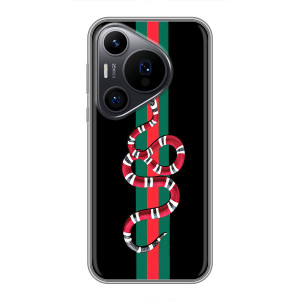 Чохли бренд ГУЧЧІ для Huawei Pura 70 PRO – Змій Гуччі
