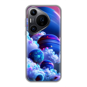 Чехлы КОСМОС для Huawei Pura 70 PRO – Синие планеты