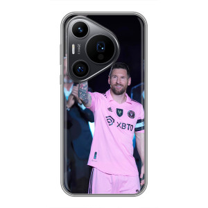 Чехлы Лео Месси в Майами на Huawei Pura 70 PRO (Золотой мяч Месси)