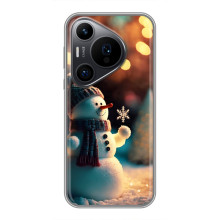 Чехлы на Новый Год Huawei Pura 70 PRO (Снеговик праздничный)