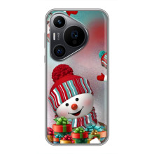 Чехлы на Новый Год Huawei Pura 70 PRO (Снеговик в шапке)