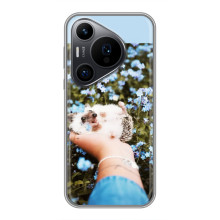 Чохли з зображенням різних тварин на Huawei Pura 70 PRO (Їжачок в руці)