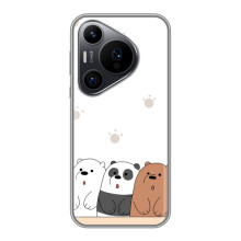 Чохли з зображенням різних тварин на Huawei Pura 70 PRO (Здивовані ведмедики)