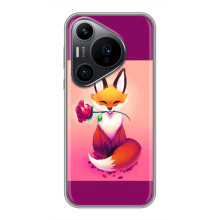 Чохли з картинкою Лисичка для Huawei Pura 70 PRO (VPrint) (Лиса з трояндою)