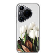 Чехлы с картинкой (Тюльпаны) на Хuawei Пюра 70 ПРО – Букет тюльпанов